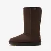 Modest / Simple Khaki Snow Boots 2020 Leather Mid Calf Winter Flat Round Toe Womens Boots