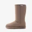 Modest / Simple Khaki Snow Boots 2020 Leather Mid Calf Winter Flat Round Toe Womens Boots