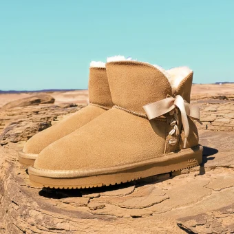 Snygga Fina Brun Snow Boots 2020 Läder Snörning Stövletter Vinter Platt Casual Pande Zote Toe Stövlar Dam