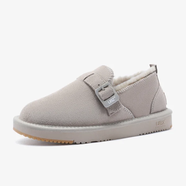 Proste / Simple Khaki Snow Boots 2020 Skórzany Przypadkowy Płaskie Zima Botki Okrągłe Toe Buty Damskie