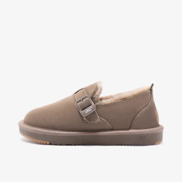 Proste / Simple Khaki Snow Boots 2020 Skórzany Przypadkowy Płaskie Zima Botki Okrągłe Toe Buty Damskie