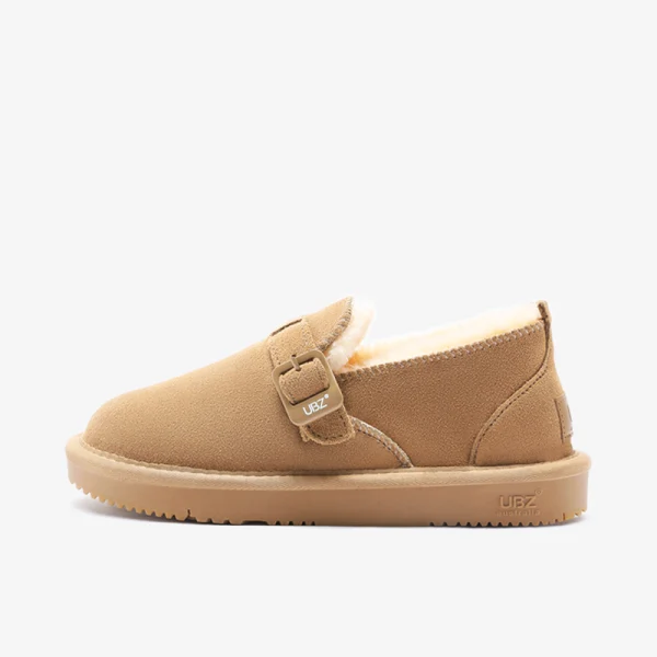 Proste / Simple Khaki Snow Boots 2020 Skórzany Przypadkowy Płaskie Zima Botki Okrągłe Toe Buty Damskie