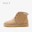 Schlicht Khaki Schneestiefel 2020 Wasserdichte Leder Schnüren Ankle Boots Winter Flache Freizeit Runde Zeh Stiefel Damen