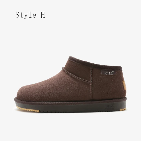 Modest / Simple Brown Snow Boots 2020 Waterproof Leather Ankle Winter Flat Casual Round Toe Womens Boots
