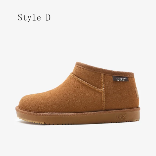 Modest / Simple Brown Snow Boots 2020 Waterproof Leather Ankle Winter Flat Casual Round Toe Womens Boots