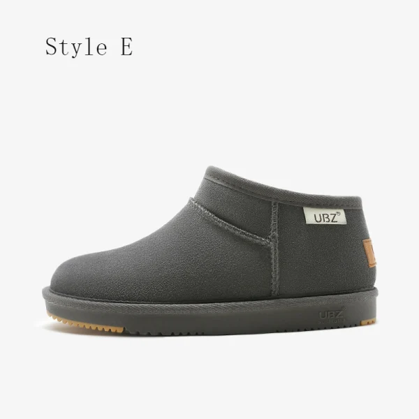 Modest / Simple Brown Snow Boots 2020 Waterproof Leather Ankle Winter Flat Casual Round Toe Womens Boots