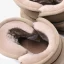 Fashion Khaki Snow Boots 2020 Leather Buckle Ankle Winter Flat Casual Round Toe Womens Boots