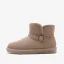 Fashion Khaki Snow Boots 2020 Leather Buckle Ankle Winter Flat Casual Round Toe Womens Boots