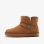 Fashion Khaki Snow Boots 2020 Leather Buckle Ankle Winter Flat Casual Round Toe Womens Boots