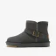 Fashion Khaki Snow Boots 2020 Leather Buckle Ankle Winter Flat Casual Round Toe Womens Boots