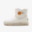 Schlicht Ivory / Creme Schneestiefel 2020 Wasserdichte Leder Schaltflächen Ankle Boots Winter Flache Freizeit Runde Zeh Stiefel Damen