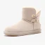 Schöne Beige Schneestiefel 2020 Woll Leder Schnüren Ankle Boots Winter Flache Freizeit Runde Zeh Stiefel Damen