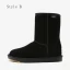 Schlicht Khaki Schneestiefel 2020 Woll Leder Mitte Der Wade Winter Flache Freizeit Runde Zeh Stiefel Damen
