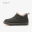 Piękne Beżowe Snow Boots 2020 Wełniany Skórzany Klamra Botki Zima Płaskie Przypadkowy Okrągłe Toe Buty Damskie