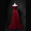 Chic / Beautiful Burgundy Suede Prom Dresses 2018 A-Line / Princess Off-The-Shoulder Short Sleeve Sash Appliques Lace Sweep Train Ruffle Backless Formal Dresses