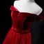 Chic / Beautiful Burgundy Suede Prom Dresses 2018 A-Line / Princess Off-The-Shoulder Short Sleeve Sash Appliques Lace Sweep Train Ruffle Backless Formal Dresses