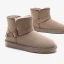 Schlicht Khaki Schneestiefel 2020 Woll Leder Schnalle Ankle Boots Winter Flache Freizeit Runde Zeh Stiefel Damen