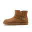 Schlicht Khaki Schneestiefel 2020 Woll Leder Schnalle Ankle Boots Winter Flache Freizeit Runde Zeh Stiefel Damen