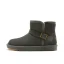 Schlicht Khaki Schneestiefel 2020 Woll Leder Schnalle Ankle Boots Winter Flache Freizeit Runde Zeh Stiefel Damen