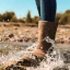Schlicht Khaki Schneestiefel 2020 Woll Wasserdichte Leder Mitte Der Wade Winter Flache Freizeit Runde Zeh Stiefel Damen
