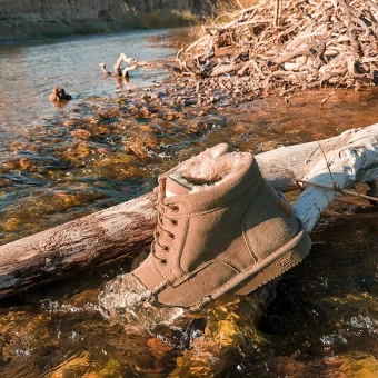 Enkla Brun Snow Boots 2020 Ull Vattentäta Läder Snörning Stövletter Vinter Platt Casual Pande Zote Toe Stövlar Dam