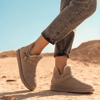 Snygga Fina Brun Snow Boots 2020 Ull Läder Spänne Stövletter Vinter Platt Casual Pande Zote Toe Stövlar Dam