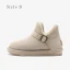 Chic / Beautiful Brown Snow Boots 2020 Woolen Leather Buckle Ankle Winter Flat Casual Round Toe Womens Boots