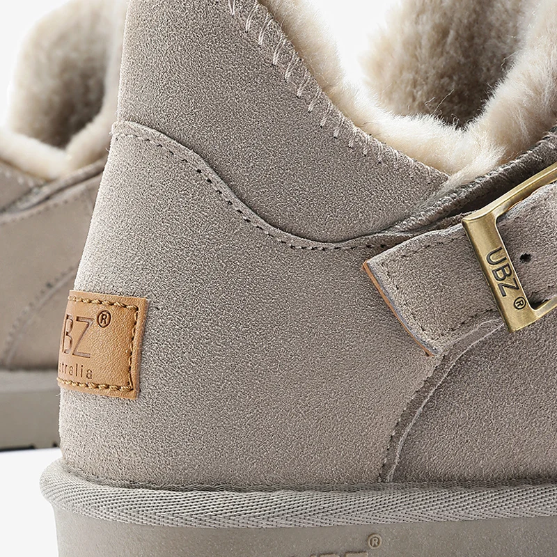 Dames suède gesp western slippers met pluche voering | Western and Cowboy