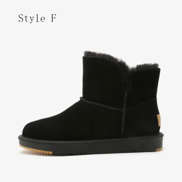 Eenvoudige Grijs Snowboots 2020 Wollen Leer Enkellaarsjes / Enkellaarzen Winter Platte Toevallig Ronde Neus Dames Laarzen
