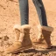 Fashion Maroon Snow Boots 2020 Woolen Leather Lace-up Mid Calf Winter Flat Casual Round Toe Womens Boots
