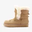 Fashion Maroon Snow Boots 2020 Woolen Leather Lace-up Mid Calf Winter Flat Casual Round Toe Womens Boots