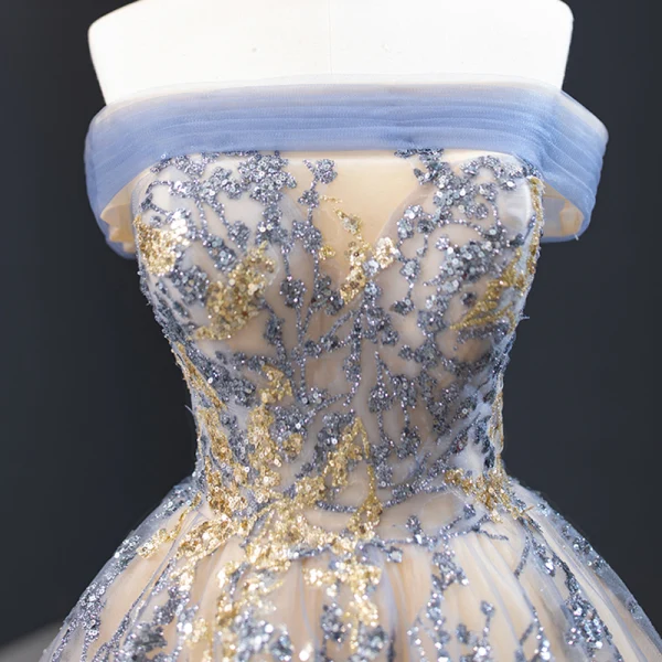 light blue quinceanera dress ZAPAKA Women Ball Gown Quinceanera Dress Sky Blue Off the Shoulder Appliqued Long Sleeve Lace Sweet 16 Dress, Sky Blue / US10 main image 0