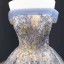 Charmant Himmelblau Gold Abendkleider 2023 A Linie Off Shoulder Kurze Ärmel Glanz Pailletten Hof-Schleppe Rüschen Rückenfreies Festliche Kleider