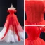 Two Tone White Red Bridal Wedding Dresses 2023 Ball Gown Off-The-Shoulder Short Sleeve Backless Beading Court Train Ruffle