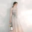 Elegant Grå Gradient-Farge Perle Rosa Selskapskjoler 2020 Prinsesse Kjæreste Uten Ermer Appliques Blonder Glitter Tyll Beading Lange Buste Ryggløse Formelle Kjoler