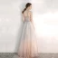Elegant Grå Gradient-Farge Perle Rosa Selskapskjoler 2020 Prinsesse Kjæreste Uten Ermer Appliques Blonder Glitter Tyll Beading Lange Buste Ryggløse Formelle Kjoler