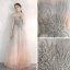 Elegant Grå Gradient-Farge Perle Rosa Selskapskjoler 2020 Prinsesse Kjæreste Uten Ermer Appliques Blonder Glitter Tyll Beading Lange Buste Ryggløse Formelle Kjoler