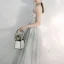 Elegante Grau Abendkleider 2020 A Linie Bandeau Ärmellos Applikationen Spitze Pailletten Perlenstickerei Lange Rückenfreies Rüschen Festliche Kleider