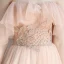 Chic / Beautiful Pearl Pink Evening Dresses  2020 A-Line / Princess Off-The-Shoulder Short Sleeve Appliques Lace Beading Glitter Tulle Floor-Length / Long Backless Ruffle Formal Dresses