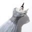 Illusion Gris Transparentes Robe De Soirée 2020 Princesse Encolure Dégagée Manches Courtes Paillettes Perlage Longue Volants Dos Nu Robe De Ceremonie
