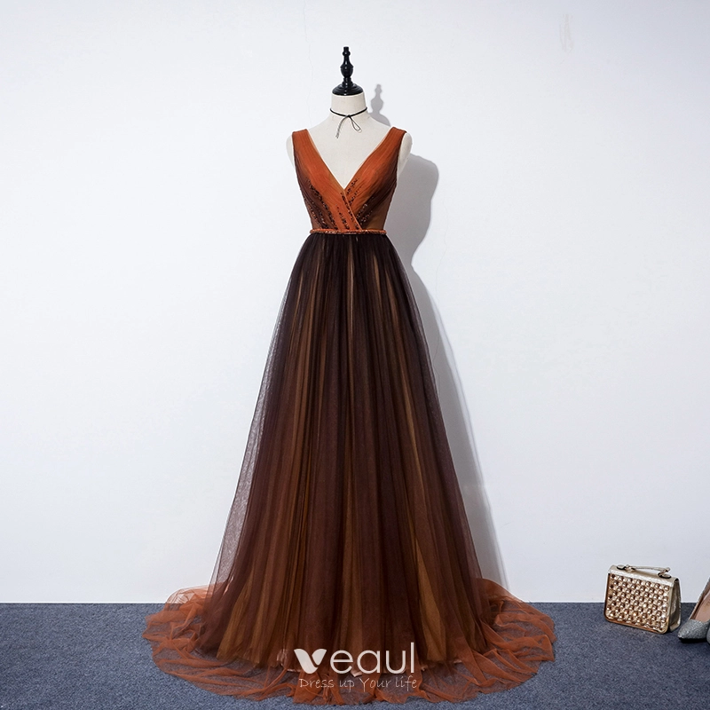brown evening skirt
