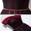 Elegante Burgunderrot Abendkleider 2020 A Linie Off Shoulder Kurze Ärmel Perlenstickerei Stoffgürtel Sweep / Pinsel Zug Rüschen Rückenfreies Festliche Kleider