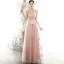 Chic / Beautiful Pearl Pink See-through Evening Dresses  2020 A-Line / Princess Scoop Neck Sleeveless Flower Appliques Lace Beading Pearl Glitter Tulle Floor-Length / Long Backless Formal Dresses
