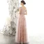 Chic / Beautiful Pearl Pink See-through Evening Dresses  2020 A-Line / Princess Scoop Neck Sleeveless Flower Appliques Lace Beading Pearl Glitter Tulle Floor-Length / Long Backless Formal Dresses