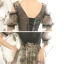 Chic / Beautiful Grey Evening Dresses  2020 A-Line / Princess V-Neck Puffy Short Sleeve Glitter Appliques Sequins Beading Floor-Length / Long Ruffle Backless Formal Dresses