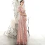 Scintillantes Or Rose Paillettes Robe De Soirée 2020 Princesse Transparentes Col Haut Gonflée Manches Courtes Appliques Fleur Perlage Longue Volants Dos Nu Robe De Ceremonie