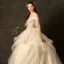 Affordable Champagne Wedding Dresses 2019 Ball Gown Off-The-Shoulder Bell sleeves Backless Appliques Lace Beading Chapel Train Cascading Ruffles