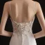 Sexy Ivoire Légère La Mariée Robe De Mariée 2020 Trompette / Sirène Bretelles Spaghetti Sans Manches Dos Nu Appliques En Dentelle Perlage Chapel Train Volants