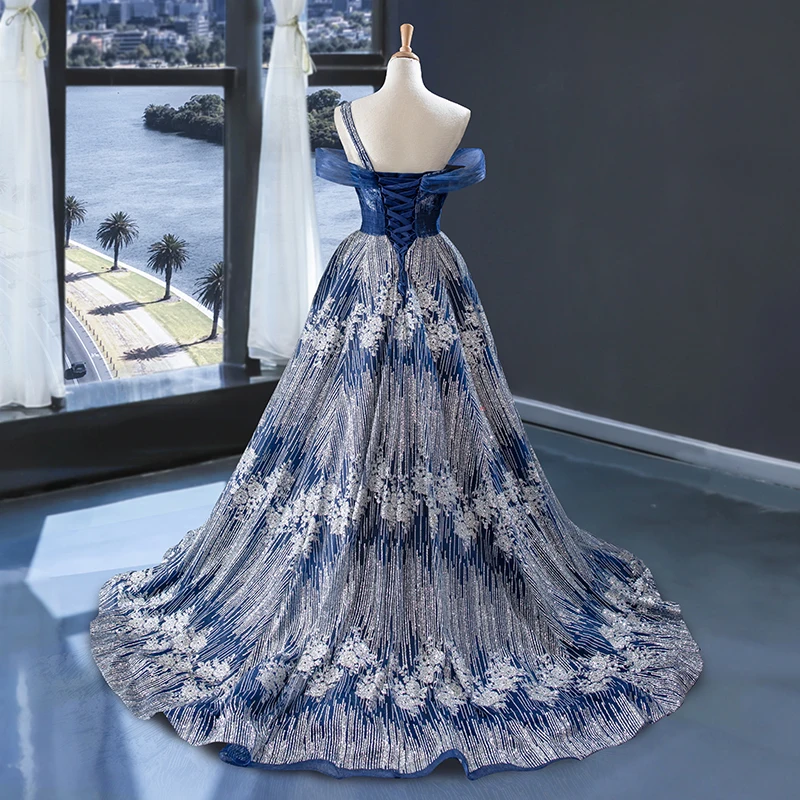 open lace back dress Gorgeous Royal Blue Long Mermaid Spaghetti Straps V-neck Prom Dress –  misshow.com