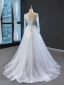 Haut de Gamme Blanche Bleu Ciel Transparentes Robe De Soirée 2023 Princesse Encolure Carrée Manches Longues Perlage Train De Balayage Dos Nu Robe De Ceremonie